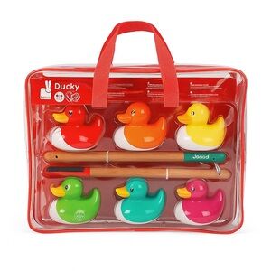 Janod “Ducky” Magnetic Fishing Game Set – 6 Ducks with 2 Poles, New in Bag